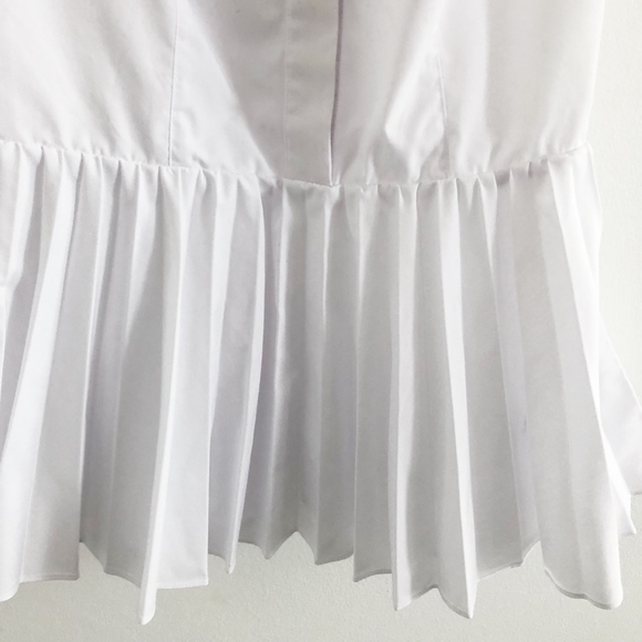 ✨sold✨ karen millen • white pleated peplum top - Picture 7 of 7